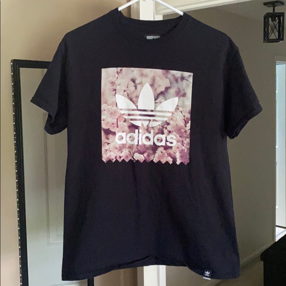 Adidas Blackbird Pink Flower T shirt